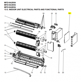 PLACA CONTROL SUELO-TECHO INTERIOR P.C. BOARD MITSUBISHI MFZ-KA50VA E4 221345 T2W2L4450