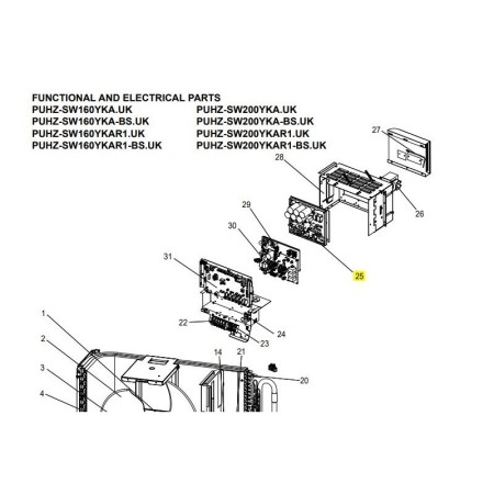 Placa de potencia inverter unidad exterior MITSUBISHI ELECTRIC modelo PUHZ-SW200YKA