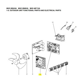 Placa de control unidad exterior MITSUBISHI ELECTRIC modelo MXZ-3B54VA E1