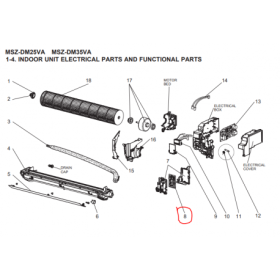 Placa de control unidad interior MITSUBISHI ELECTRIC modelo MSZ-DM35VA E1 E12T40452 294075