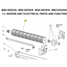 TURBINA UNIDAD INTERIOR MITSUBISHI ELECTRIC MSZ-GE22VA-E1 472595 E12A89302