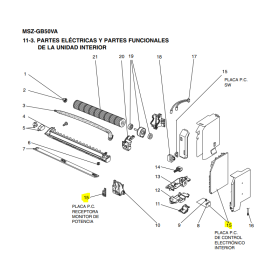 Placa receptora de señal unidad interior MITSUBISHI ELECTRIC modelo MSZ-GB50VA-E2 190465 E12A88452