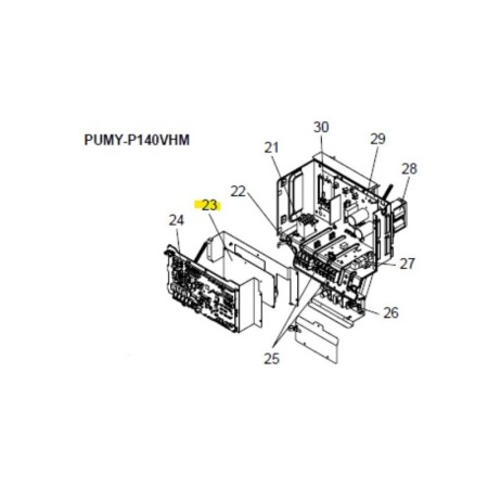 Placa filtro de ruido exterior MITSUBISHI ELECTRIC modelo PUMY-P140VHM 191655 T7WE16346