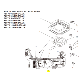 Placa de control unidad interior MITSUBISHI ELECTRIC modelo PLFY-P80VBM-ER3.UK 260136