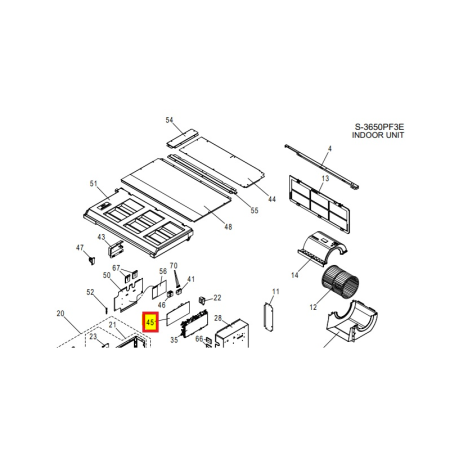 Placa electrónica control unidad interior PANASONIC S-3650PF3E