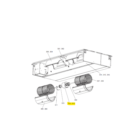 Motor ventilador unidad interior MITSUBISHI ELECTRIC PEAD-SP125JAR1.UK S70 E75 220