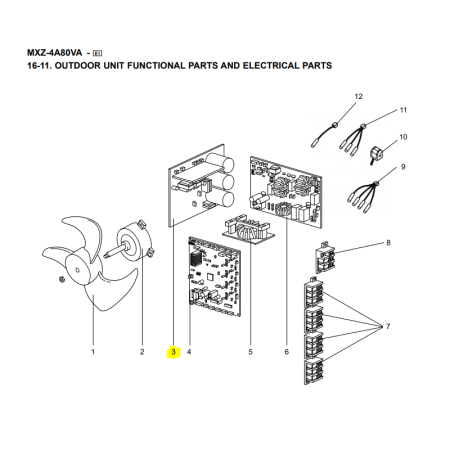 Placa power unidad exterior MITSUBISHI ELECTRIC MXZ-4A80VA-E2 230492 M219T4440