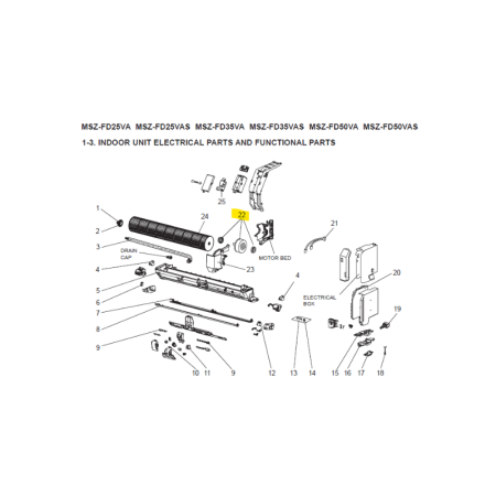 Motor ventilador unidad interior MITSUBISHI modelo MSZ-FD25VA-E1