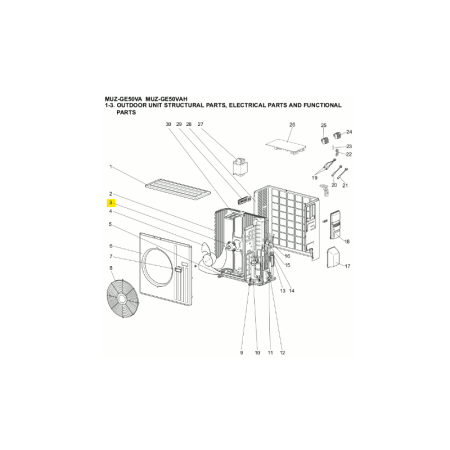 Motor ventilador unidad exterior Mitsubishi Electric MUZ-GE50VA-E1 472314