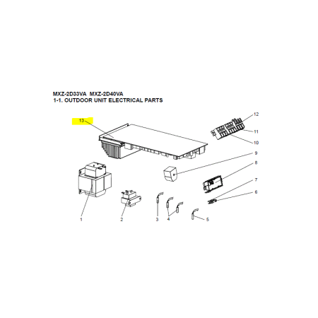 Placa control inverter unidad exterior Mitsubishi Electric MXZ-2D33VA-E3