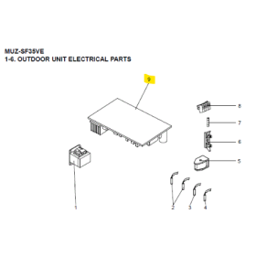 Placa inverter P.C BOARD exterior MITSUBISHI ELECTRIC modelo MUZ-SF35VE-E4 código nuevo E22P14451