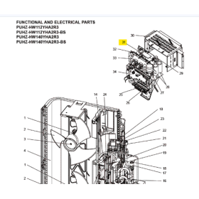 Placa inverter POWER BOARD exterior MITSUBISHI ELECTRIC modelo PUHZ-HW140YHA2/R3 258418 T7WE60313