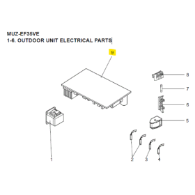 Placa inverter P.C BOARD exterior MITSUBISHI ELECTRIC modelo MUZ-EF35VE-E5 473925 E22P04451