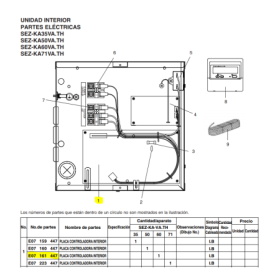 Placa control interior MITSUBISHI ELECTRIC modelo SEZ-KA50VA.TH 191282