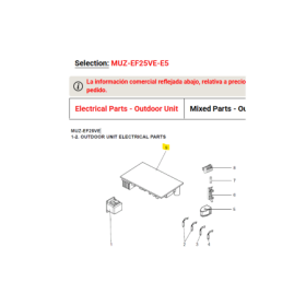 Placa inverter P.C BOARD exterior MITSUBISHI ELECTRIC modelo MUZ-EF25VE-E5 473924 E22P03451
