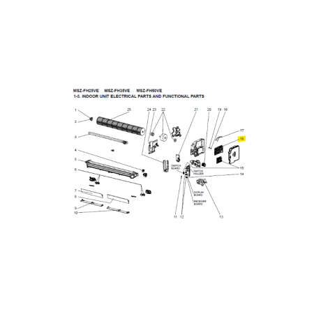 Placa de potencia interior MITSUBISHI ELECTRIC modelo MSZ-FH35VE-E1 472279 E22J44440
