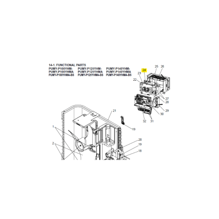 Placa inverter exterior MITSUBISHI ELECTRIC modelo PUMY-P140YHM1 258418 T7WE84313