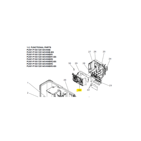 Placa de control exterior MITSUBISHI ELECTRIC modelo PUMY-P125VHMBR32 R01H52310