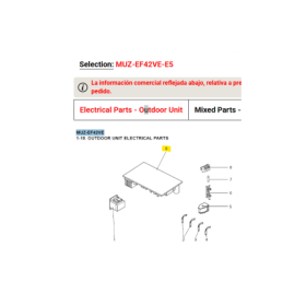PLACA DE CONTROL INVERTER UNIDAD EXTERIOR MITSUBISHI ELECTRIC MUZ-EF42VE-E5 473926