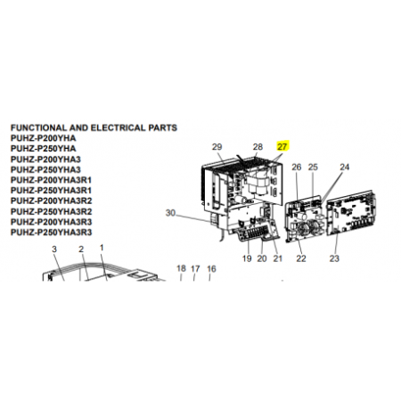 Condensadores de arranque unidad exterior MITSUBISHI ELECTRIC modelo PUHZ-P250YHA3/ R2 Y R3 T7WE21255 209184